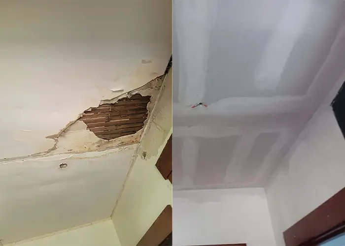 Integrity Painting & Drywall - Remodeling - water damage restoration before and after - Bloomington, IL