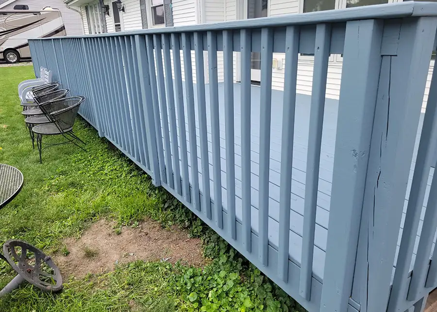 Integrity Painting & Drywall - Exterior Painting project - detail painting job, deck services - Lincoln, Bloomington-Normal, and all through McLean & Logan Counties in IL